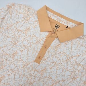Graham Luxe Forester Men's Polo Shirt Size 2XL White and Peach